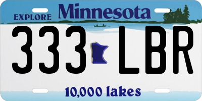 MN license plate 333LBR