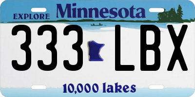 MN license plate 333LBX