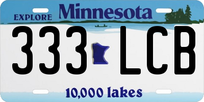 MN license plate 333LCB