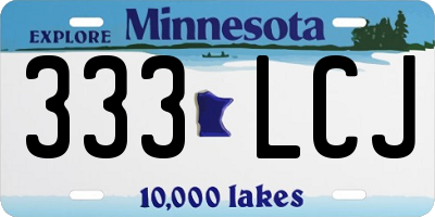 MN license plate 333LCJ