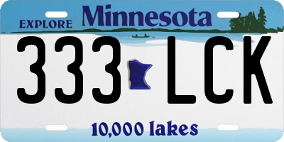 MN license plate 333LCK