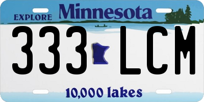 MN license plate 333LCM