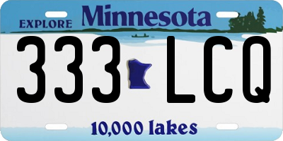 MN license plate 333LCQ