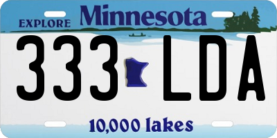 MN license plate 333LDA