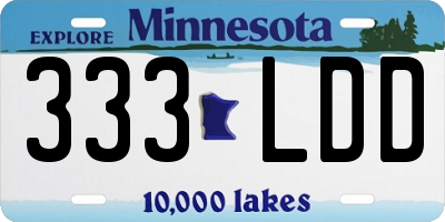 MN license plate 333LDD