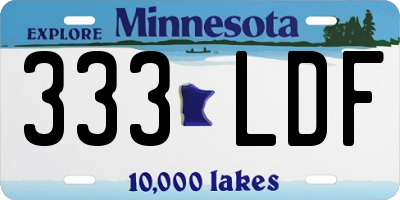 MN license plate 333LDF