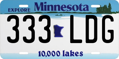 MN license plate 333LDG