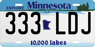 MN license plate 333LDJ