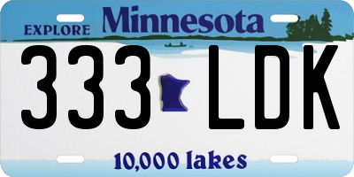 MN license plate 333LDK