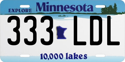 MN license plate 333LDL