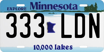 MN license plate 333LDN