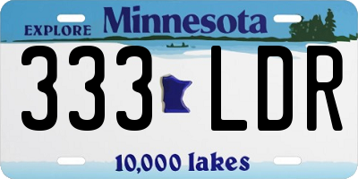 MN license plate 333LDR