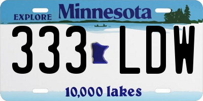 MN license plate 333LDW