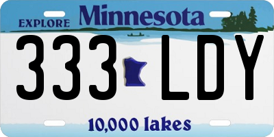 MN license plate 333LDY
