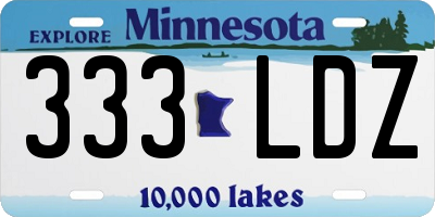 MN license plate 333LDZ