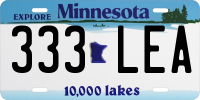MN license plate 333LEA