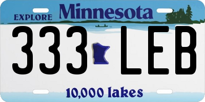 MN license plate 333LEB