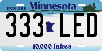 MN license plate 333LED