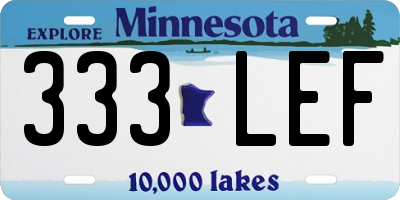 MN license plate 333LEF