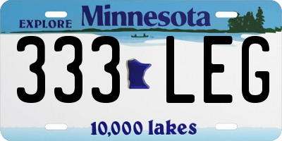 MN license plate 333LEG
