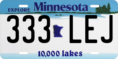 MN license plate 333LEJ