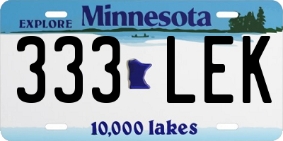 MN license plate 333LEK