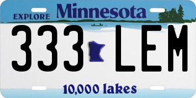 MN license plate 333LEM