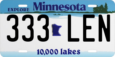 MN license plate 333LEN