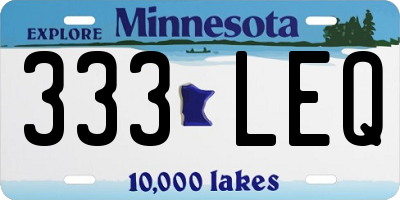 MN license plate 333LEQ