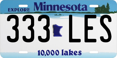 MN license plate 333LES