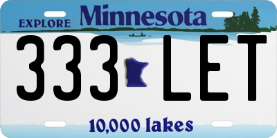 MN license plate 333LET