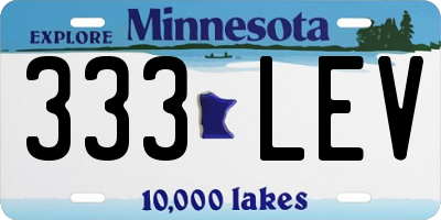 MN license plate 333LEV