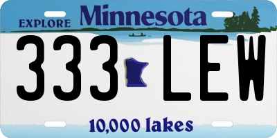 MN license plate 333LEW
