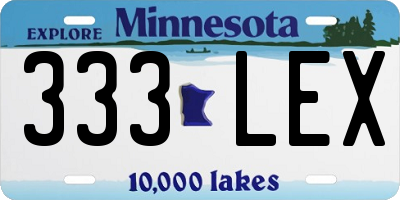MN license plate 333LEX