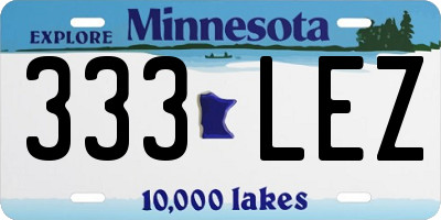 MN license plate 333LEZ
