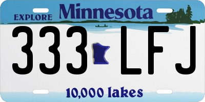 MN license plate 333LFJ