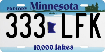 MN license plate 333LFK