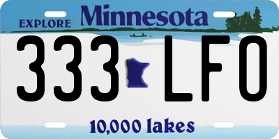 MN license plate 333LFO