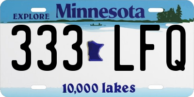 MN license plate 333LFQ