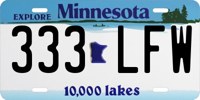 MN license plate 333LFW