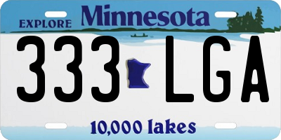 MN license plate 333LGA