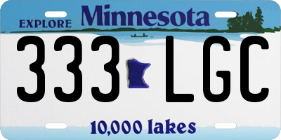 MN license plate 333LGC