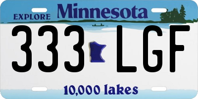 MN license plate 333LGF