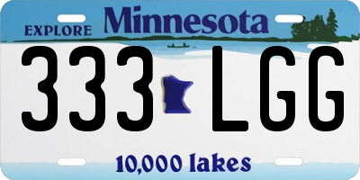 MN license plate 333LGG