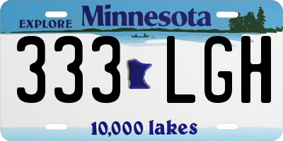 MN license plate 333LGH