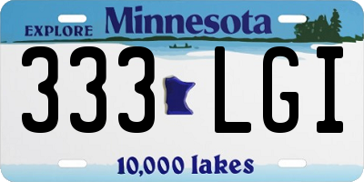 MN license plate 333LGI