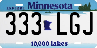 MN license plate 333LGJ