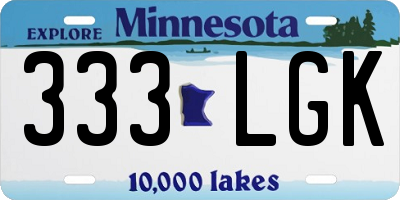 MN license plate 333LGK