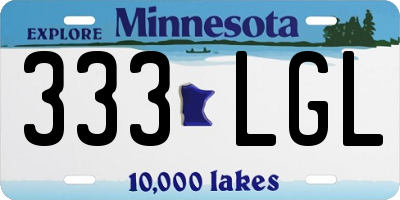 MN license plate 333LGL