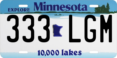 MN license plate 333LGM